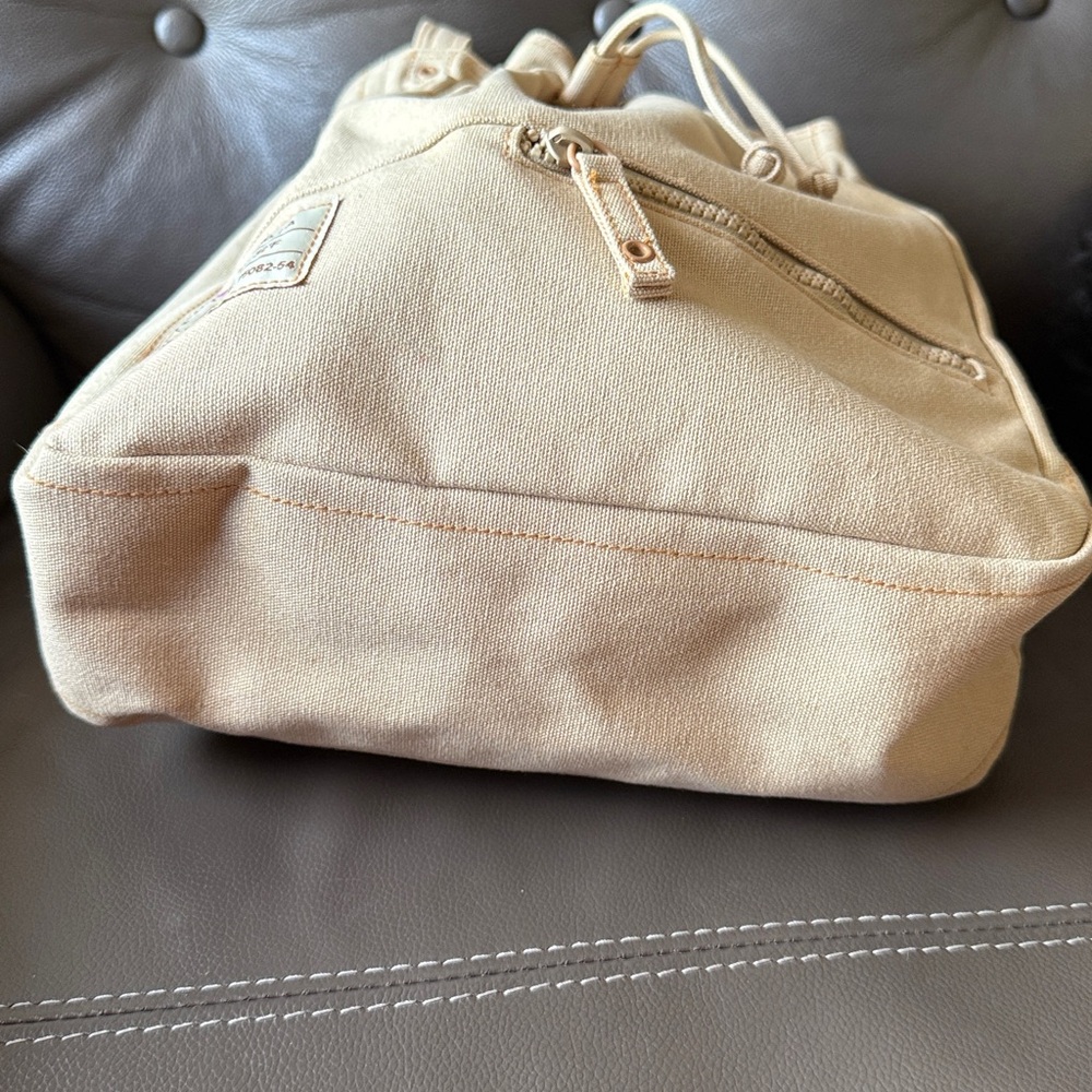 Vintage Fossil Beige and Pink Drawstring Tote Bag - Picture 8 of 13